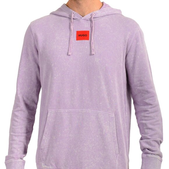 Hugo Boss Men's "Daratschi_D222" Purple Logo Hooded Sweatshirt Hoodie US L IT 52 - Picture 1 of 8